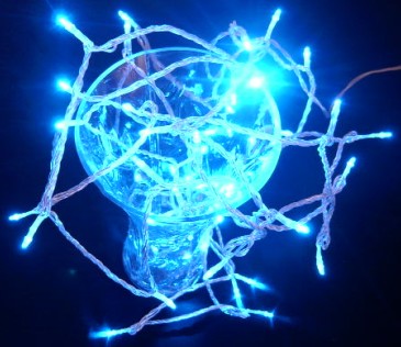 Μπλε 50 Superbright LED φ Μπλε 50 Superbright LED φώτα String Static On Clear Cable - LED φώτα Stringmade in china
