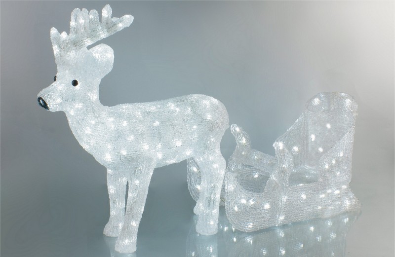 FY-001-B07 ACRYLIC REINDEER WITH SLED  - Acrylic lights  made in china 