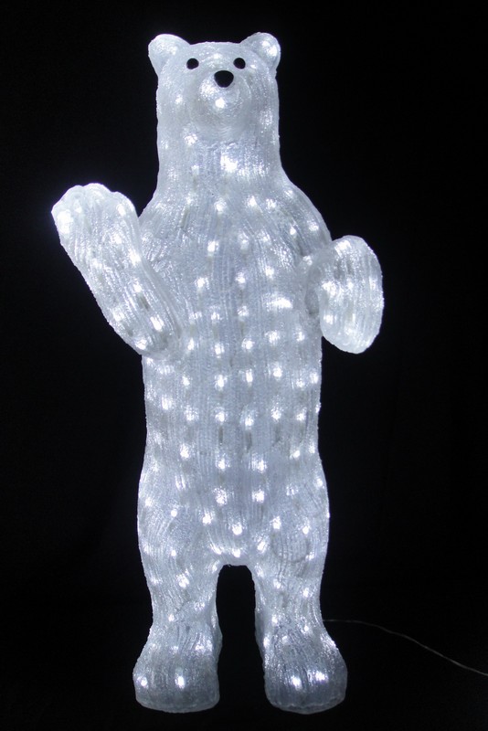  made in china  FY-001-C15 cheap christmas STANDING acrylic BEAR WITH LED light bulb lamp  corporation