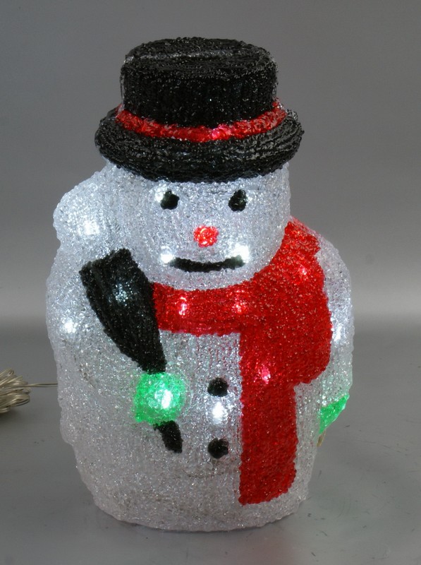  manufactured in China  FY-001-D06 28CM cheap christmas acrylic SNOWMAN light bulb lamp  factory