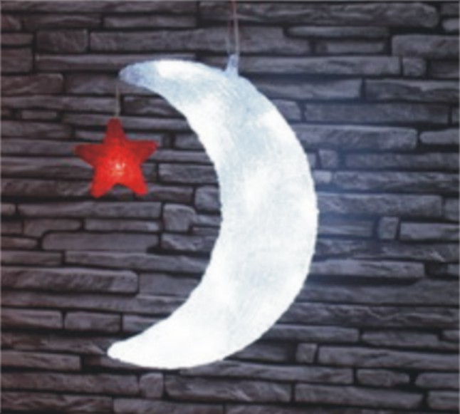  made in china  FY-001-I18 cheap christmas acrylic MOON WITH STAR light bulb lamp  corporation