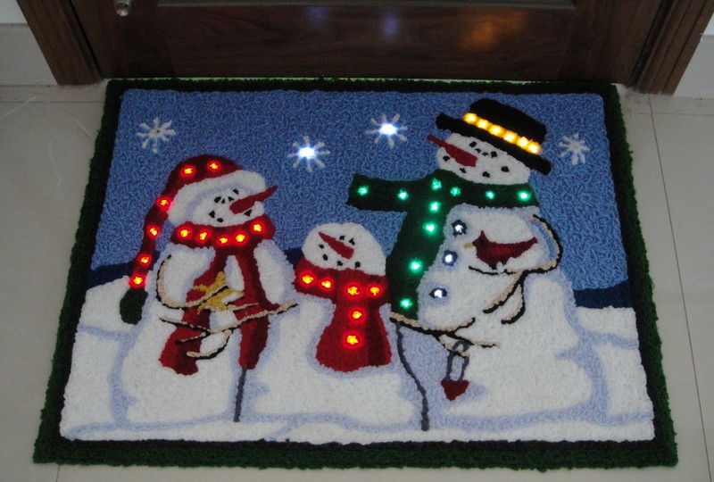 FY-002-F01 Χριστούγεν FY-002-F01 φθηνά Χριστούγεννα χιονάνθρωπος TRUFTING Doormat χαλί φως λαμπτήρα λαμπτήρα - Χαλί φάσμα φωτόςΚίνα κατασκευαστή