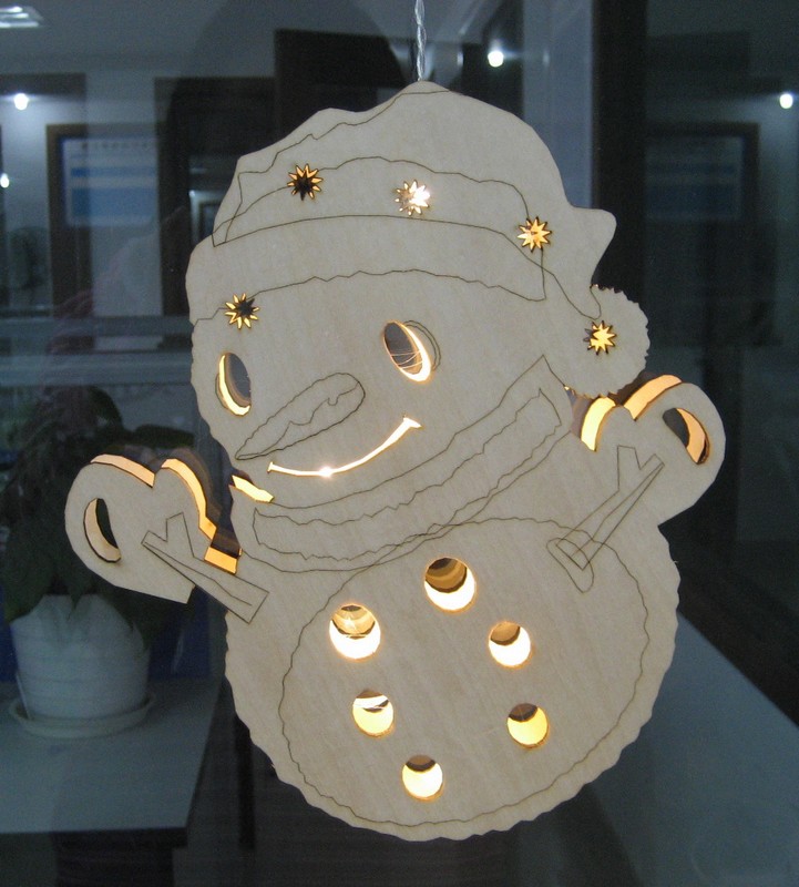  made in china  FY-016-007 cheap christmas SILHOUETTE WOODEN SNOWMAN window light bulb lamp  factory