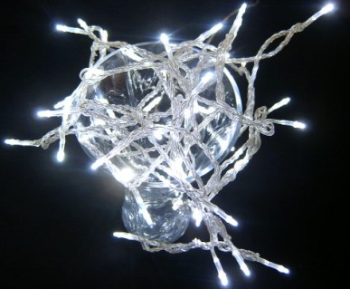 Λευκό 50 Superbright LED Λευκό 50 Superbright LED φώτα String Static On Clear Cable - LED φώτα Stringmade in china