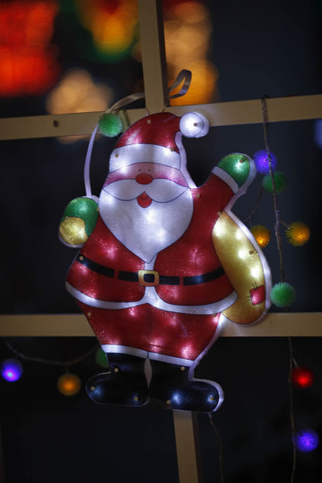 FY-60303 Φτηνές Χριστούγεννα Santa Claus παράθυρο φως λαμπτήρα λαμπτήρα